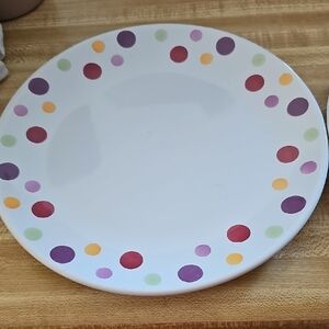 The Pampered Chef Multicolor Polka Dot Plate